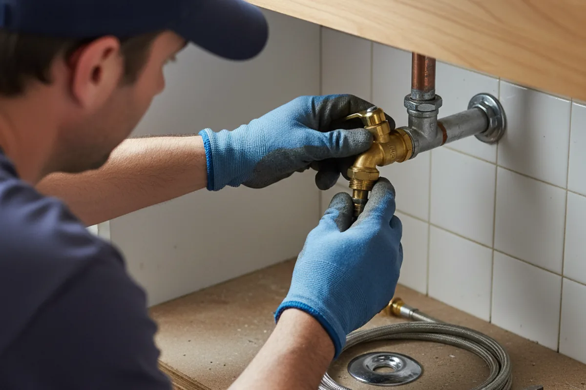 Shutoff valve and fitting work during Burst Pipe Repair in Boca Raton